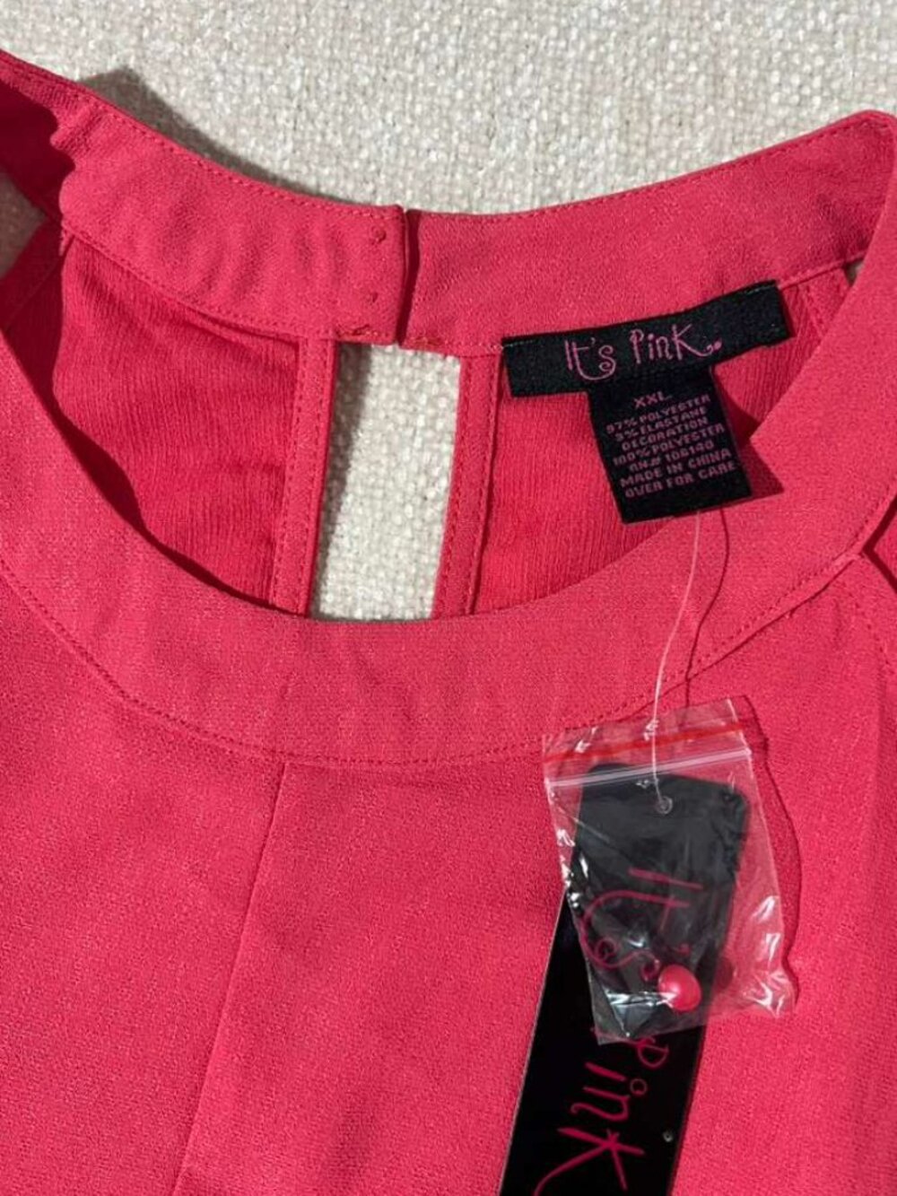 Pink Halter Crochet Lace Sleeveless Flowy Blouse XXL NWT - Picture 5 of 5
